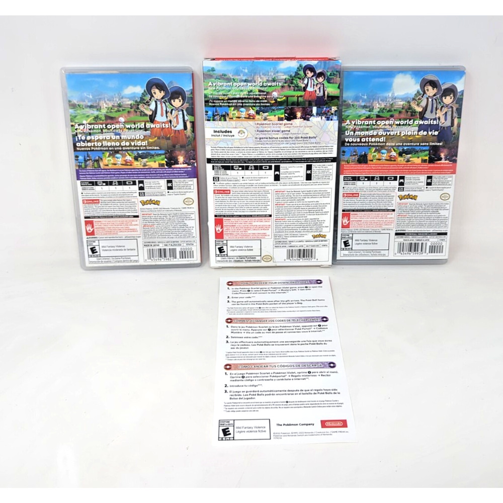 Pokémon Scarlet & Pokemon Violet Double Pack Nintendo Switch Complete - Picture 2 of 3